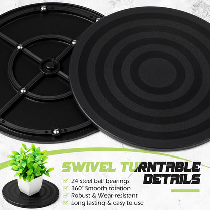 Reallnaive 6 Packs 8 Inch Lazy Susan Turntable Small Heavy Duty Rotating Swivel Stand Lazy Susan with Steel Ball Bearings Stand for Model Base 360˚ Rotation Monitor TV Rotating Plants Turntable