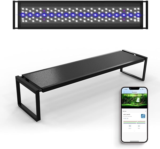 FZONE Aquarium Light for Plants, 36W LED Fish Tank Light for 24–31‘’, Full Spectrum with APP Control, Timer & Sunrise/Sunset (Light 60)