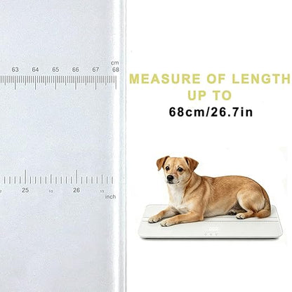 Digital Pet Scale for Dogs and Cats, Large Dog Scale,Max 220lbs,Rechargeable Version, 3 Weighing Modes lbs,kg,st,Precision 10g, 27.16×12.99 Inches