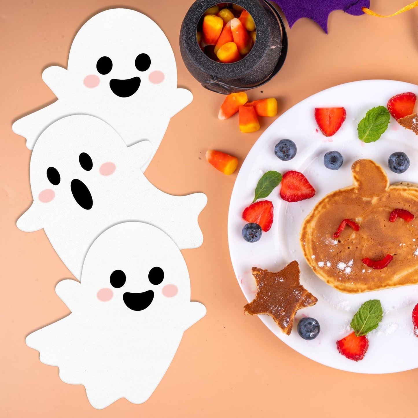 Halloween Ghost Napkins | 100pcs White Disposable Paper Napkins | Kids Spooky Party Decorations - Boo Decor
