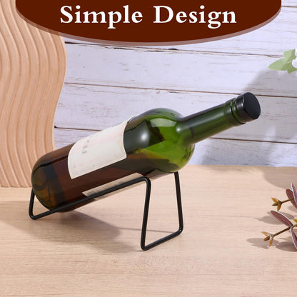 8pcs Single Wine Bottle Rack, Metal Tabletop Wine Display Racks, Stylish-Wine Bottles Organizer, Black Simple Style Single Bottle Champagne Rack, for Home Decor, Restaurants, Bar, Kitchen, Party