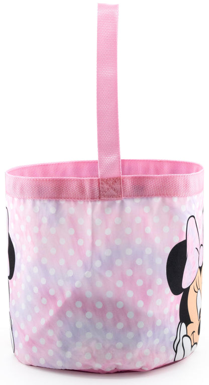 Disney Minnie Mouse Tote Bag for Kids | Collapsible Halloween Trick or Treat Bag, Candy Tote, and Reusable Easter Basket | Minnie Mouse Travel Tote, Shopping Bag, or Party Carryall | Ages 3+