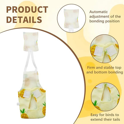 6 PCS Bird Diaper, Parrot Diaper Flight Suit, Cute Pigeon Pants, Waterproof Inner, Reusable, Suitable for Conure, Lovebird‌‌, Parakeet‌, Budgerigar, Pet Chicken&Duck, Guinea Pig