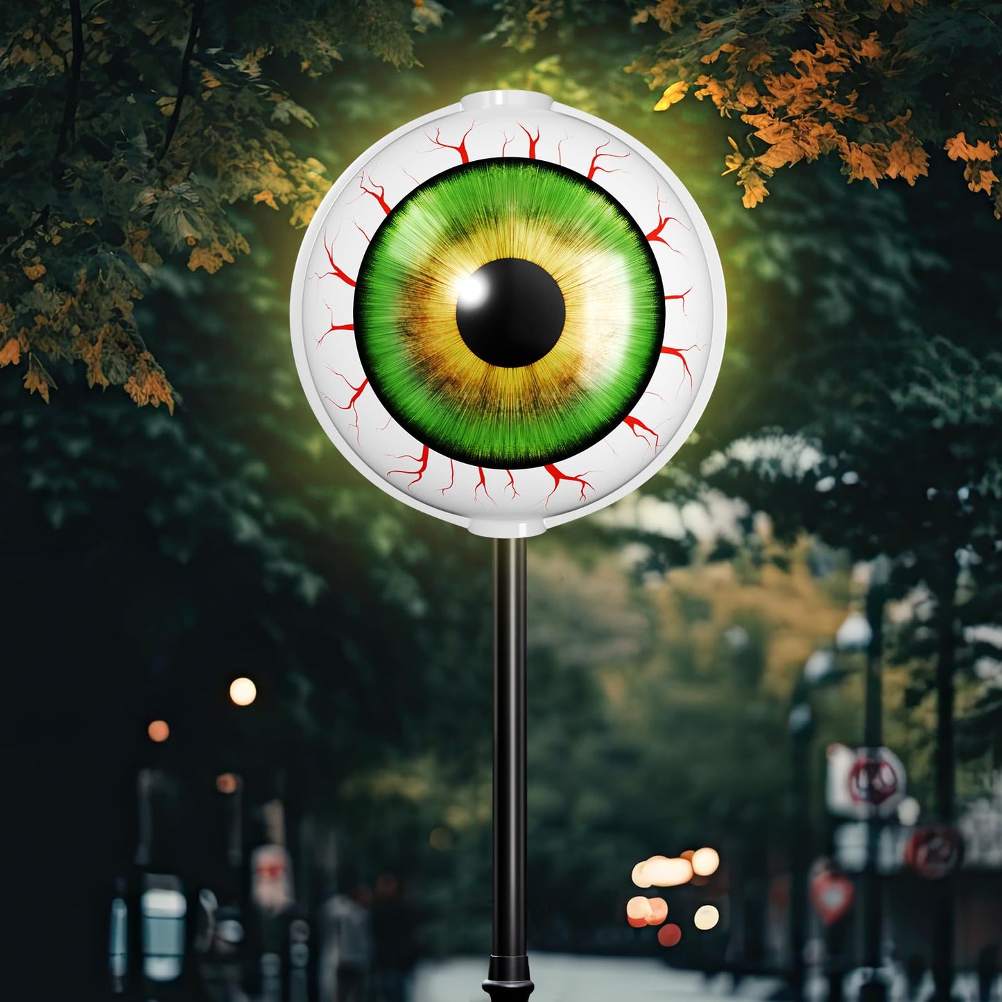 Retisee Halloween Pumpkin Eyeball Post Light Cover Jack O Lantern Lamp Shade 20 D x 22 H Eyeball Lamp Shade Plastic Pumpkin Light Shade for Porch Garage Front Door Outdoor(1 Pack,Eyeball)
