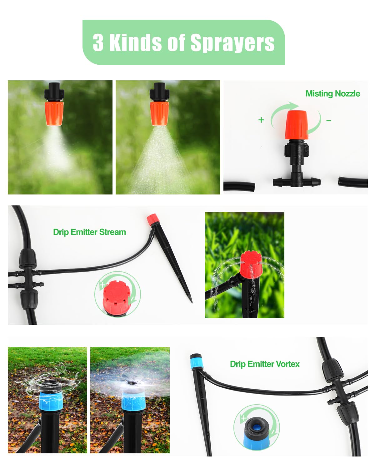 Drip Irrigation System for Watering Garden: 230FT Misting Sprinkler DIY Devices with Tubing Hose for Indoor Plants Outdoor Flower Beds Raised Growing Lawn Tree Patio Hydroponic