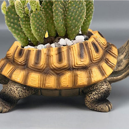 Turtle Planter Pot | Cute Succulents Pot with Drainage Holes | Small Planter,for Indoor Cactus Living Room Study Room Balcony Desk Shelf Windowsill Home Office Women Gardening Enthusiasts