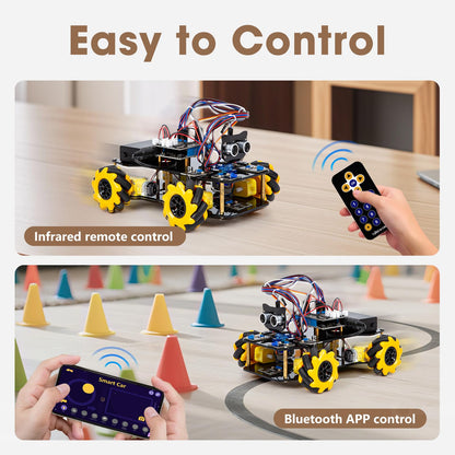 ACEBOTT Robot Kit, Robotics for Kids Ages 8-12 12-16, STEM Toys for Boys with Remote & App Control, Arduino & Scratch Compatible, Science Kits for Kids Age 8-12 12-16, for Boys & Girls(Yellow)