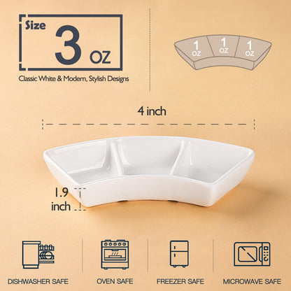 DELLING Ceramic Dipping Sauce Bowls Set - 3 Oz Dipping Dishes- Small Bowls for Sushi, BBQ or Fondue - Great for Different Sauce and Dip, Set of 5