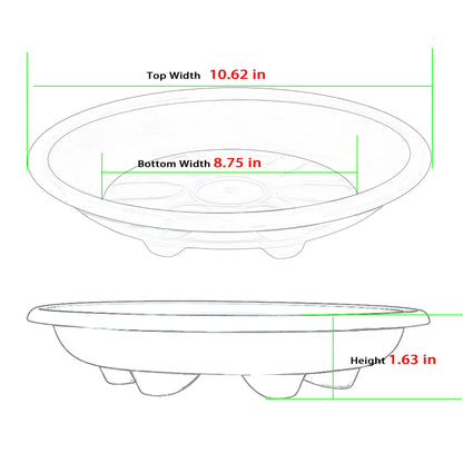 OVZILKI 2 Pack of Plant Saucer 10 inch, Heavy Duty Pot Saucers for Plants, Plant Drip Trays for Indoors Outdoor, Plant Water Tray for Planters, Black