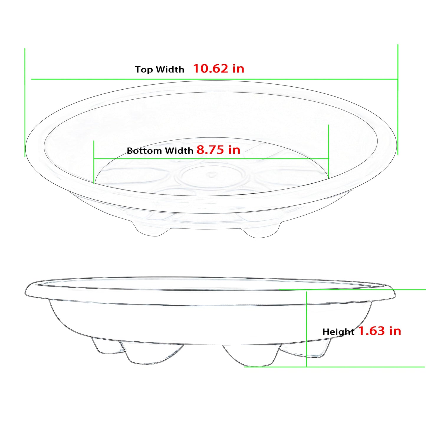 OVZILKI 2 Pack of Plant Saucer 10 inch, Large Heavy Duty Plastic Saucers Round, Plant Drip Trays for Indoors Outdoor, Plant Water Tray for Planters, Blue