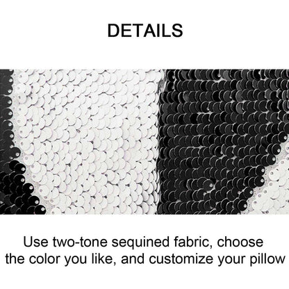DIY Office Sequin Pillows Cover Magic Reversible Sequin Pillowcase Home Decorative Cushion Cover for 16×16 Inches (1, Danny 2 Black)
