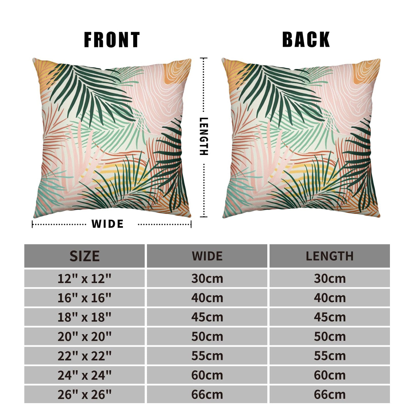 Kwlegh Colorful Abstract Pillow Covers Pink Green Tropical Palm Tree Leaves Throw Pillow Covers Modern Art Pillowcase 18x18 Set of 2 Neutral Cushion Case for Indoor Outdoor Couch Sofa