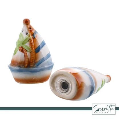 Salt and Pepper Shaker Salt Shaker - Sailboat and Palm Tree