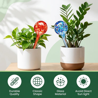 Brajttt Plant Watering Globes Automatic Glass Watering Bulbs, Glass Ball Planter, Decorative Garden Watering Plant Watering Bulbs with 8-Pack, 2.87 inch Diameter
