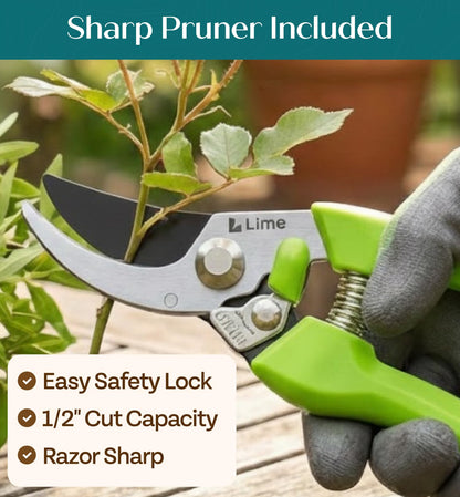 Heavy Duty Gardening Tools - Gardening Gifts for Women, Men, Mom, Dad - Durable, Ergonomic Garden Tools Set (Green)