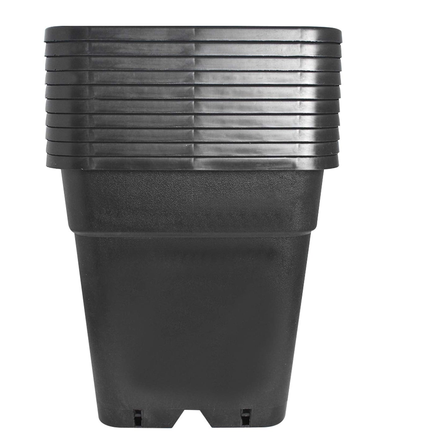 TINVHY 10-Pack 5 Gallon Square Plant Nursery Pot Grow Pots Black Nursery Container