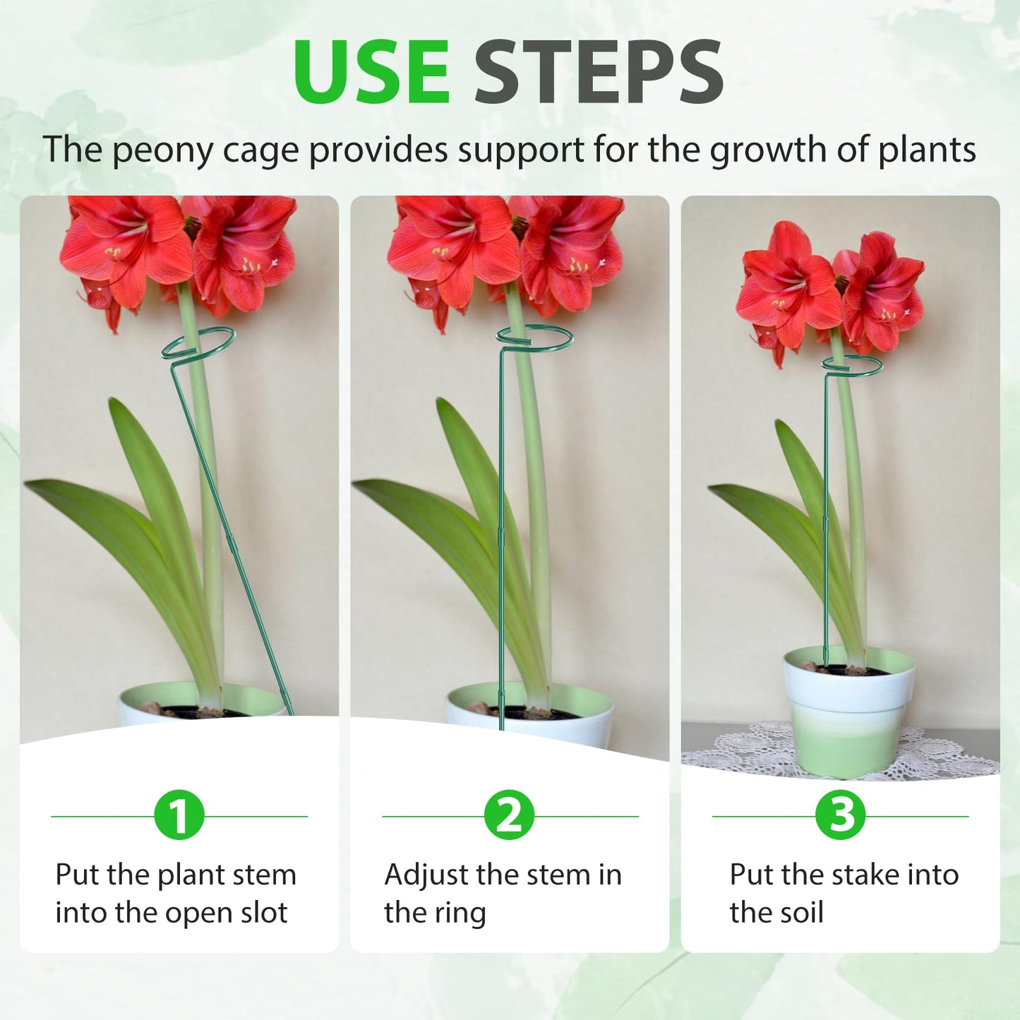Unves 12 Pack Plant Support Stakes, 36 Inch Garden Plant Stakes, Three Sizes(36 or 24 or 12 Inch) Single Stem Plant Cage for Outdoor Indoor Plants, Sunflower, Tomatoes with 100 Pcs Twist Ties