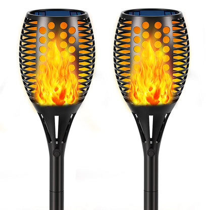 Aityvert Upgraded Solar Torch Lights 43 inches Flickering Dancing Flames Waterproof Outdoor Landscape Decorations Lighting Dusk to Dawn Auto On/Off Solar Lights for Halloween Christmas 2-Pack
