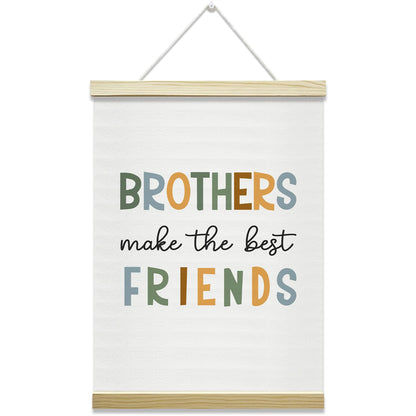 Nopoben Brothers Poster Hanger Frame - Brothers Make the Best Friends, Kids Room Wall Art With Wooden Poster Hanger, Boys Bedroom Playroom Game Room Decor(12x16 Inches)-04