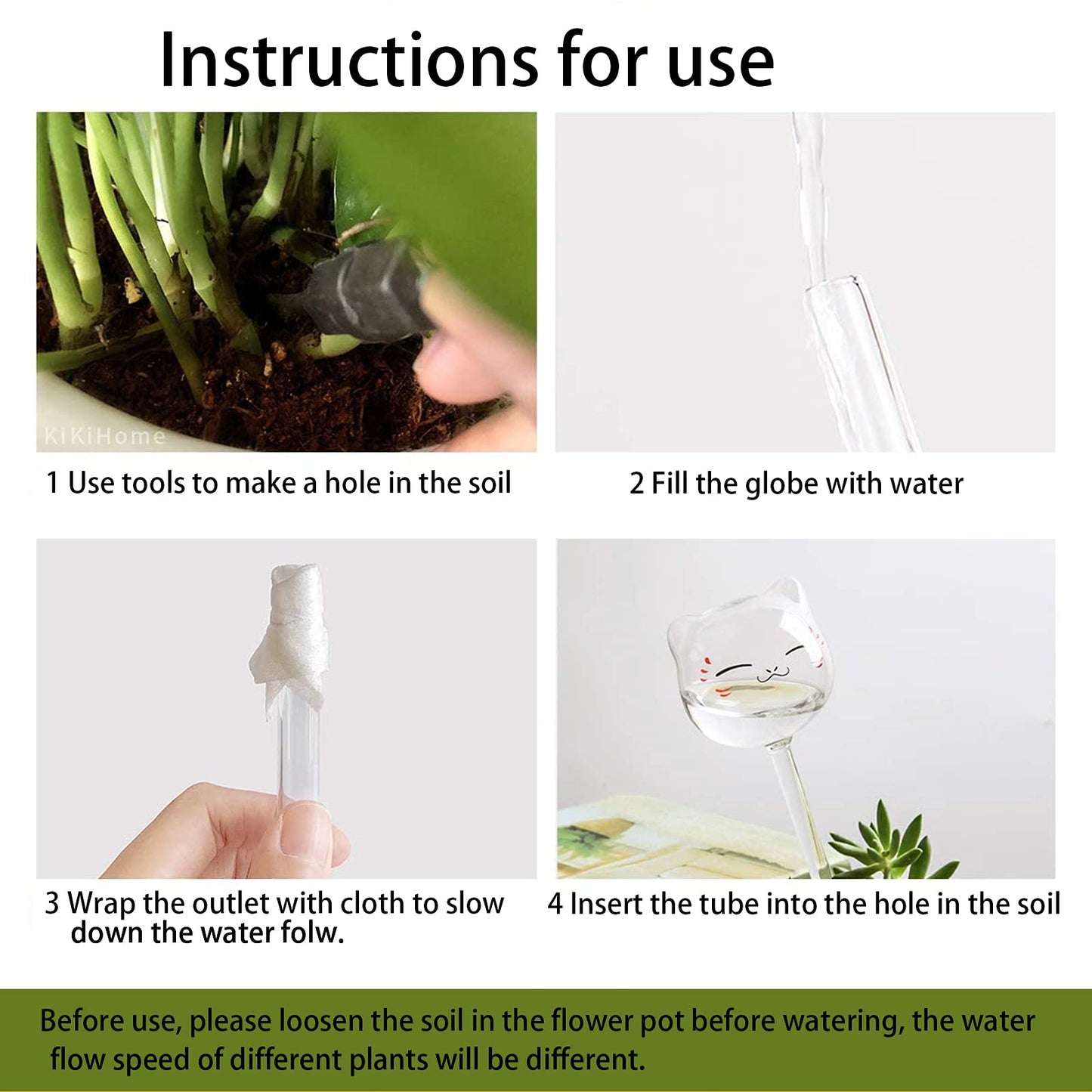 OYSIR 3 Pack Plant Waterer Self Watering Globes, Cute Cat Transparent Mini Durable Clear Glass Aqua Bulbs for Indoor, Automatic Plant Watering Devices, Gifts for Family and Friends