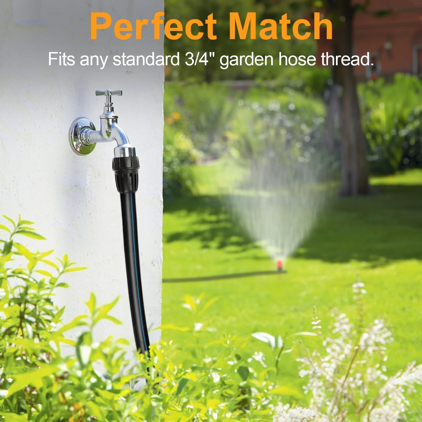 Copadri 21 Pieces 1/2 Inch Drip Irrigation Fittings Kit, 1/2'' Drip Line Barbed Fittings for 1/2 Inch Irrigation Tubing (1/2" ID x 0.650" OD) Anti-Leak Lock Nut Connectors for Garden Drip System