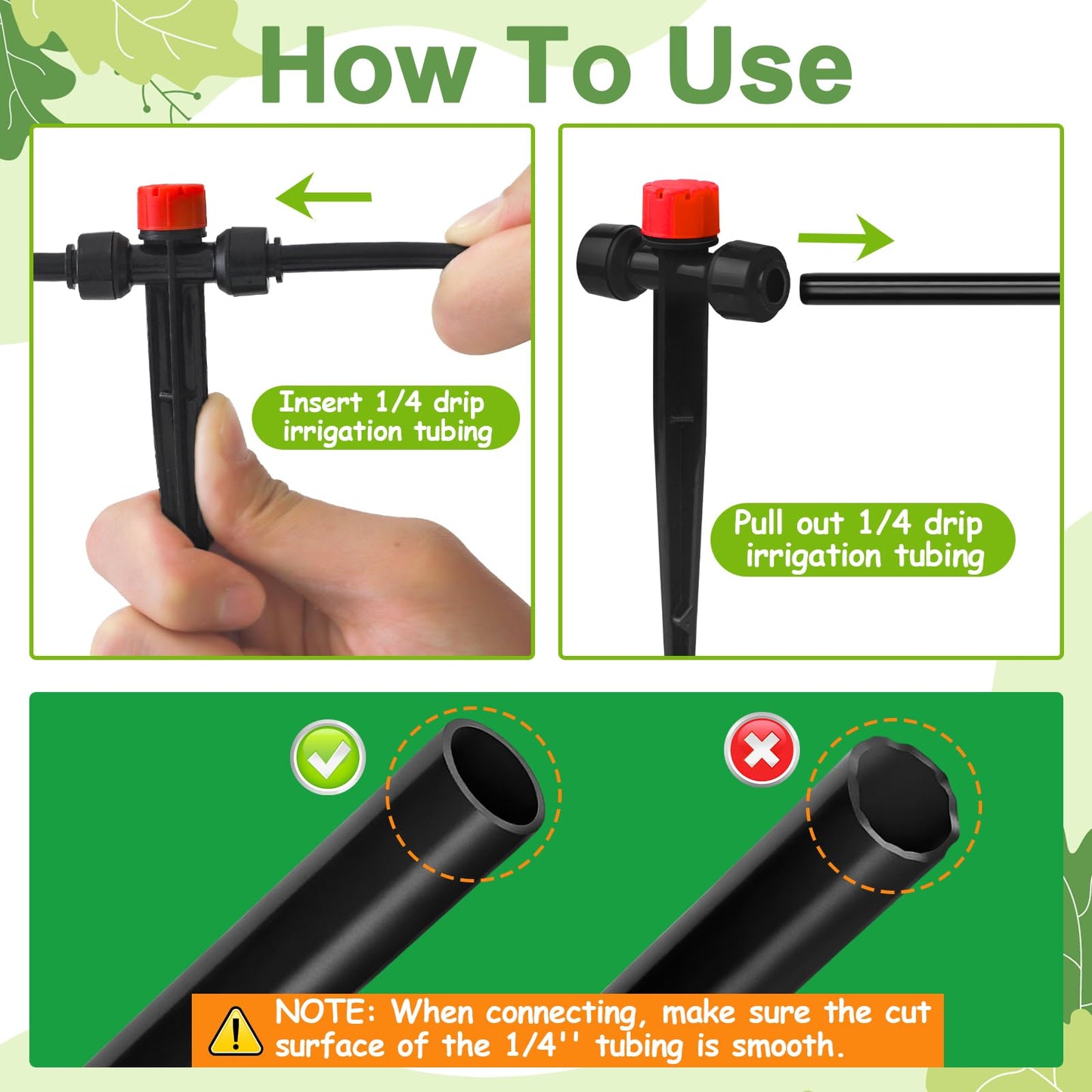 WZFLRUA 20 Pieces Quick Connect Drip Irrigation Emitters for 1/4" Tubing, Adjustable 360 Degree Irrigation Muti Stream Spray Emitter On 5" Stake for Garden Watering System