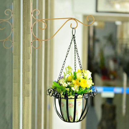 Hanging Plant Bracket 9.8inch, Gold Plant Hooks Plant Hanger Bracket for Indoor Outdoor Planter Flower Pot Bird Feeder Wind Chime Lanterns