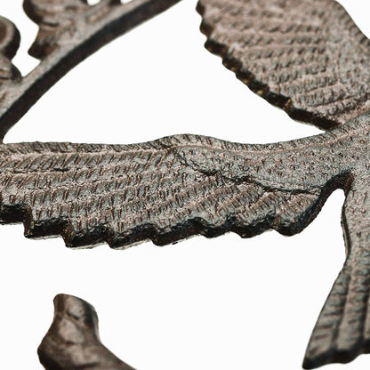 Sungmor Cast Iron Plant Hanger Wall Hooks, Heavy Duty Hanging Basket Brackets, Hummingbird Shape & 10.4 inch & 2PC Brown, Decorative Wall Hangers for Planters Lanterns Bird Feeders Houses Wind Chimes