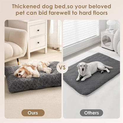 EHEYCIGA Washable Small Dog Bed for Crate 23x18 Inch, Kennel Pad for Puppy Up to 25 lbs, Plush and Comfy Pet Sleeping Mat, Charcoal
