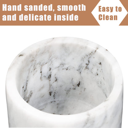 NHKRTE Marble Sugar Bowl with Lid & Spoon, Black & White Grey, 11oz