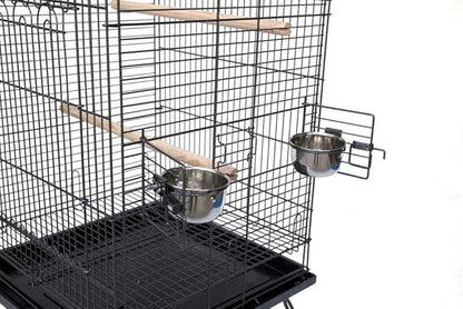 65-Inch Open and Close Dome Plays Top Parrot Lovebird Cockatiel Cockatiels Parakeets Cage Tight 5/8-Inch Bar Spacing with Removable Rolling Stand