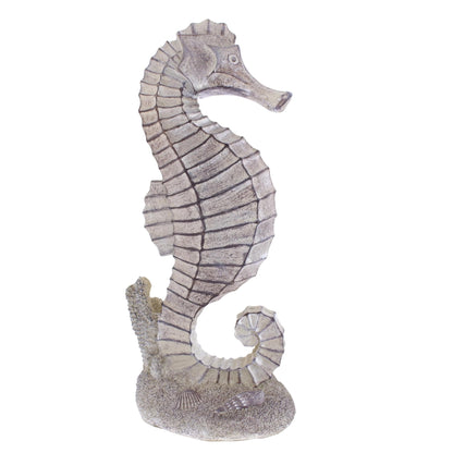 The Bridge Collection Decorative Seahorse Figurine – Coastal Seahorse Statue with Textured Ocean Detail – Nautical Beach House Decor Accent