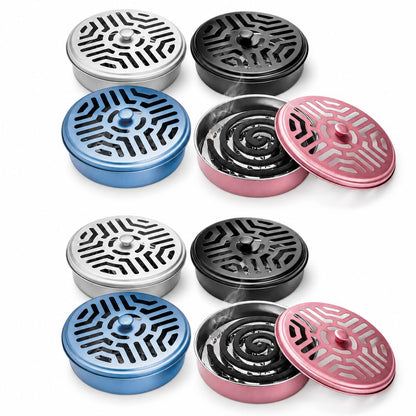 Elsjoy 8 Pack Mosquito Coil Holders, Stainless Steel Incense Coil Burner Portable Mosquito Incense Holder, Metal Mosquito Coil Burner for Home, Camping