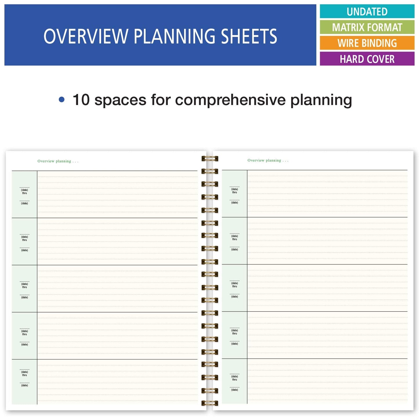 Elan Publishing Company HARDCOVER 6 Period Teacher Lesson Plan - Days Vertically Down The Side with Bonus Clip-in Bookmark (Pink Marble)