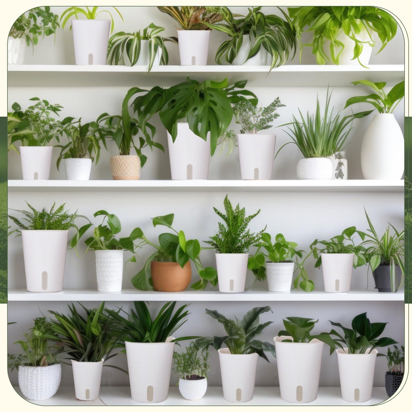 Ziliny 18 Pcs Self Watering Pots Plastic Plant 3 Sizes Flower Plant Pot with Inner White Flower Pots for Indoor House Plants Plastic Self Watering Pot for Herbs Flowers (Xs,S,M)