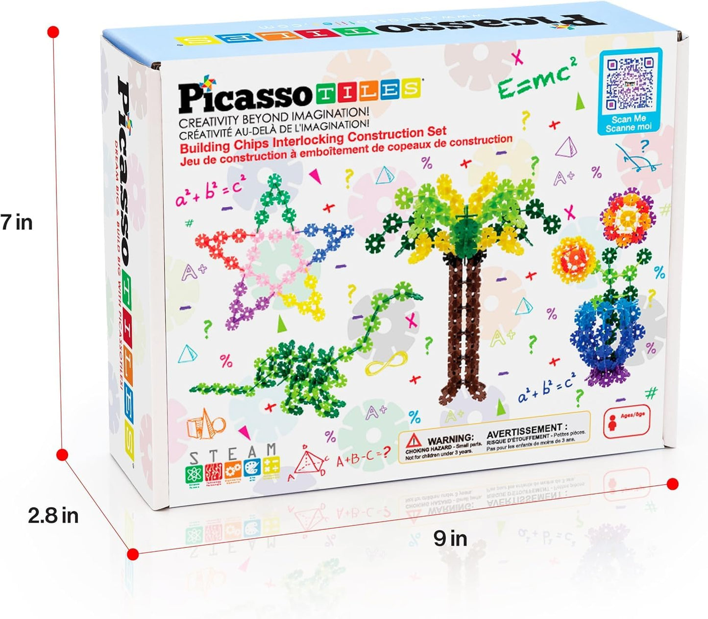 PicassoTiles Building Chips 600 Pieces Interlocking Construction Chips Creative Disc Block Toy Set STEM Learning Toys for Early Education and Child Brain Development Kids Boys Girls Age 3 and Up PTF60