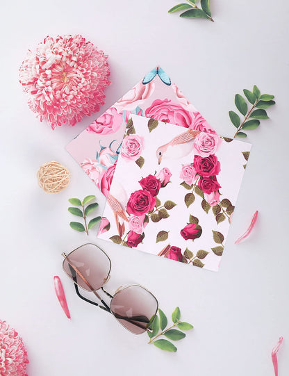 6PCS Thickened Glasses Cleaning Cloth Elegant Flower Design Microfiber Cleaning Cloth, Multi-Colored Eyeglass Lens Cleaning Cloths, Soft Wipes for Reusable Eyeglass and Phone Screens (Peony)