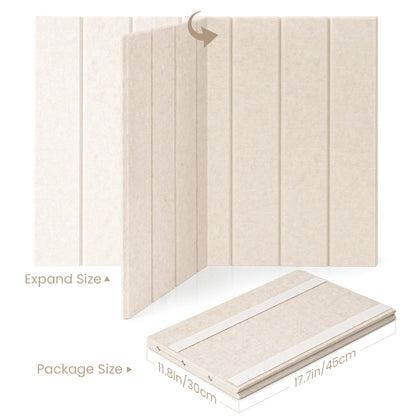 Lightomorrow Bulletin Board, 24 x 18 inches Cork Board Alternative for Wall, Felt Board Decorative Pin Board with 20 Pushpins - Oatmeal Stripes