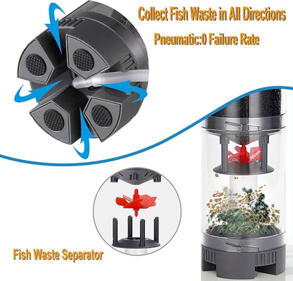 Carefree Fish Aquarium Small Sponge Bubble Filter with Fish Poops Collector Quiet for 3~8Gal Fish Tank for Saltwater and Freshwater(Not Include Air Pump)