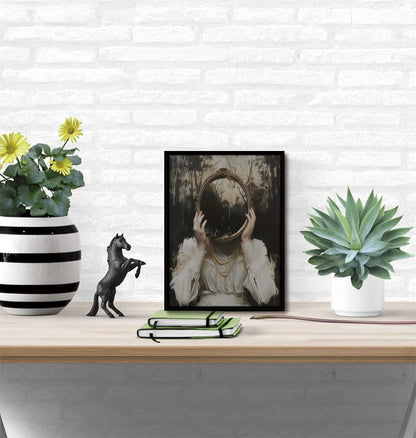 WOKAOGO Black Framed Wall Art Witch Wall Art Dark Academia Canvas Art Gothic Pictures Vintage Paintings Victorian Prints Moody Artwork