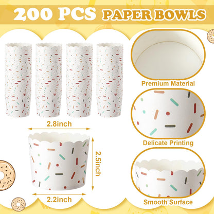 Uiifan 200 Pcs 6 oz Muffin Cupcakes Baking Paper Cups Greaseproof Muffin Paper Cups White Cupcake Liners Baking Supplies for Cake Balls Candies
