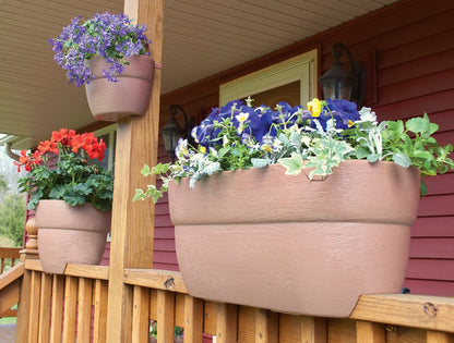 Emsco Group 2434-1 Bloomers Self-Watering 24" Weatherproof Resin 6" Railings – White Rain Planter Grow Box