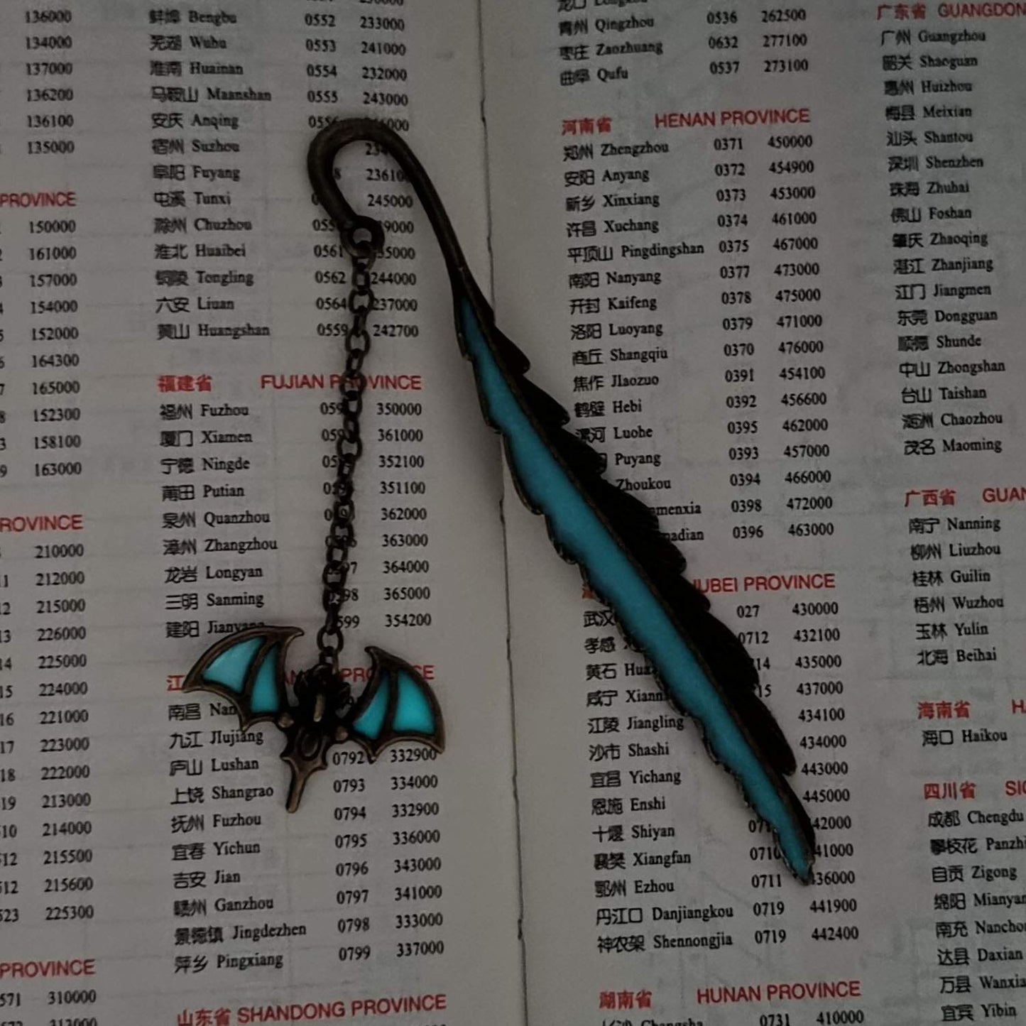 Gzrlyf Bat Bookmark Luminous Bookmarks Bat Gifts for Book Lover Bookworm Gifts Bat Lover Gifts (Luminous Bookmark 2)
