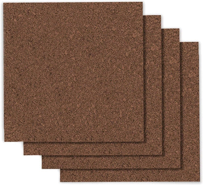 Quartet Cork Tiles, Bulletin Board Cork Panels 12" x 12" x 3/8", Dark Brown, 4 Pack (101)