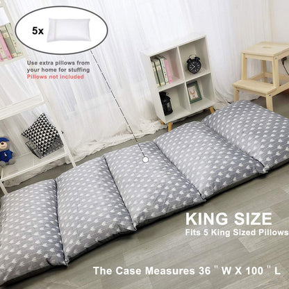 ICOPUCA Floor Lounger Pillow casing for boy Girl, Soft Minky Plush, Arrow Print, Cover/Sleeve/Casing ONLY! Perfect Reading and Watching TV Cushion - Excellent for Sleepovers, King Size;
