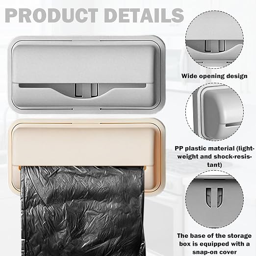 2 Pcs Small Trash Bag Dispenser,Trash Bag Dispenser for Bottom of Can,Trash Bag Holder Dispenser,Garbage Bag Dispenser Kitchen Bathroom Toilet Storage Organization