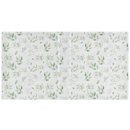 Eucalyptus Leaves Round Ring Binders 1.5 Plant Leaves Green White 3 Ring Clipboard Binder for Office School Work Supplies File Folder 200 Sheet Capacity Easy Open