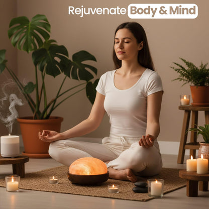 SAF Naturals Himalayan Natural Salt Lamp Dome Shape for Foot & Hand Relaxation, with Dimmer