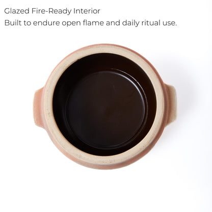 Fireproof Bowl for Burning Ritual – Traditional Handmade Vessel from Natural Clay, Fire-Safe Container for Ceremonial Use, Sage, Incense, or Intention Paper