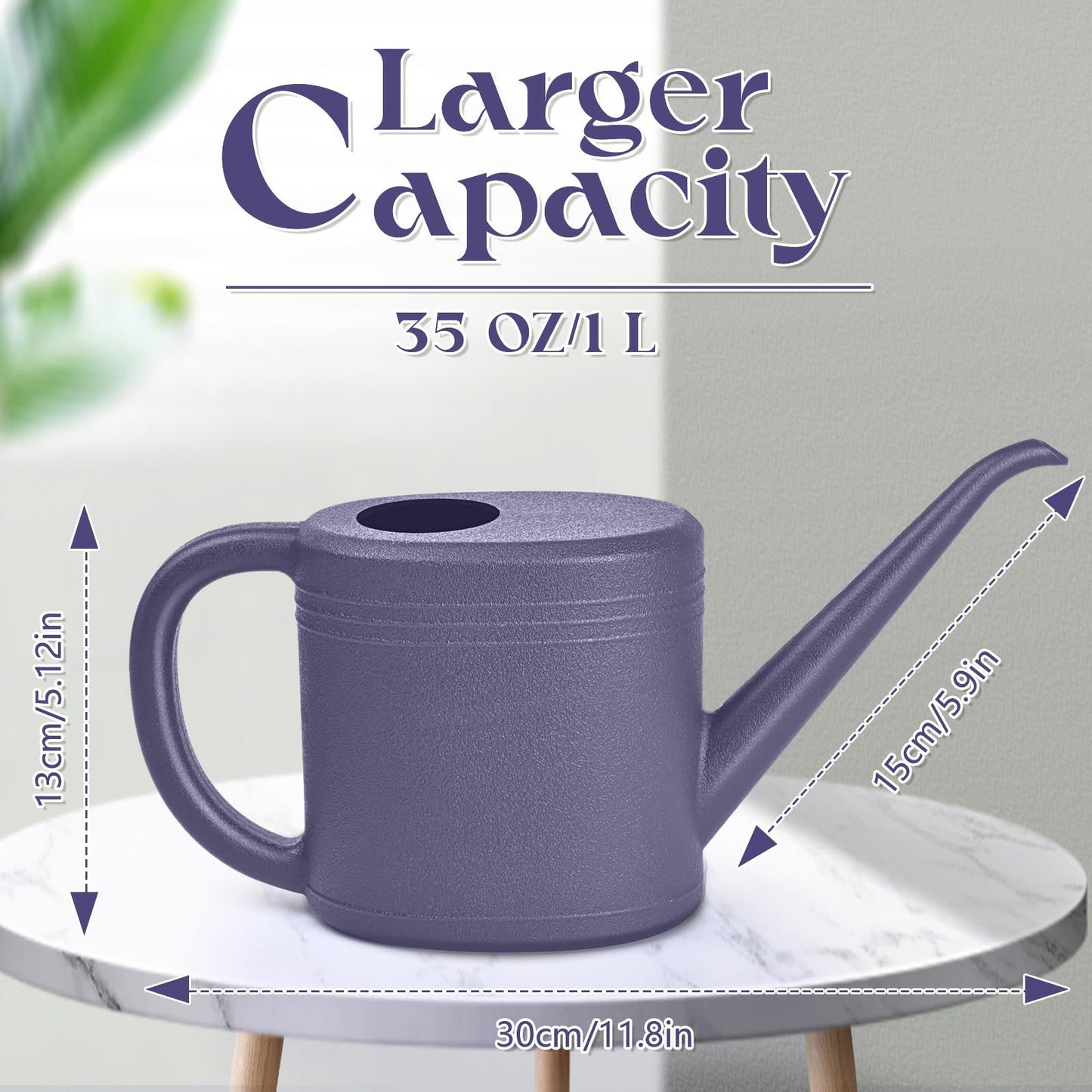 VKPLITE Grip Watering Can for Garden Indoor Plants Outdoor Plant House Flower - 1/4 Gallon - Purple